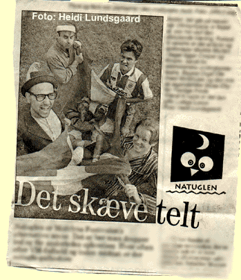 Den Kummerlige Trio sammen med O.P. Riis og Casper og Kasper(Gemt i bunden af flaget)!